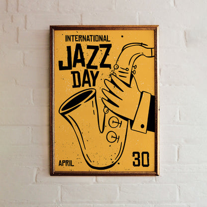 Yellow International Jazz Day Poster