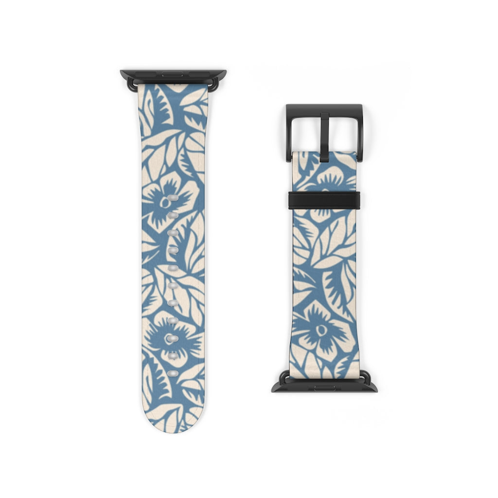 Blue Floral Apple Watch Band