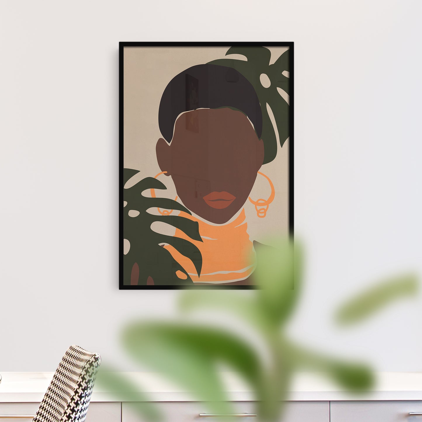 Minimalist Plant Lady Poster - Bohemian Decor