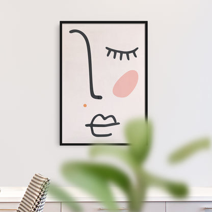 Pink Picasso Lover - Line Art Poster