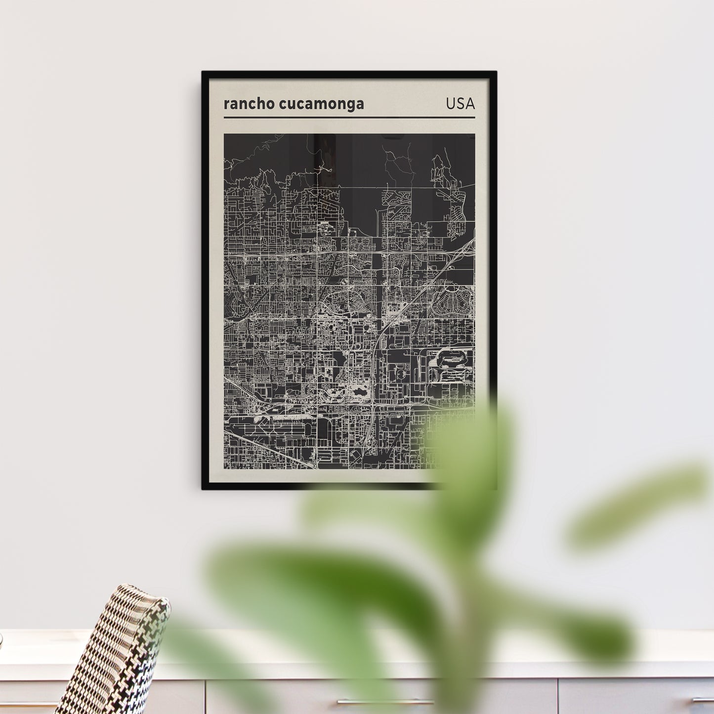 Rancho Cucamonga - USA, City Map Poster