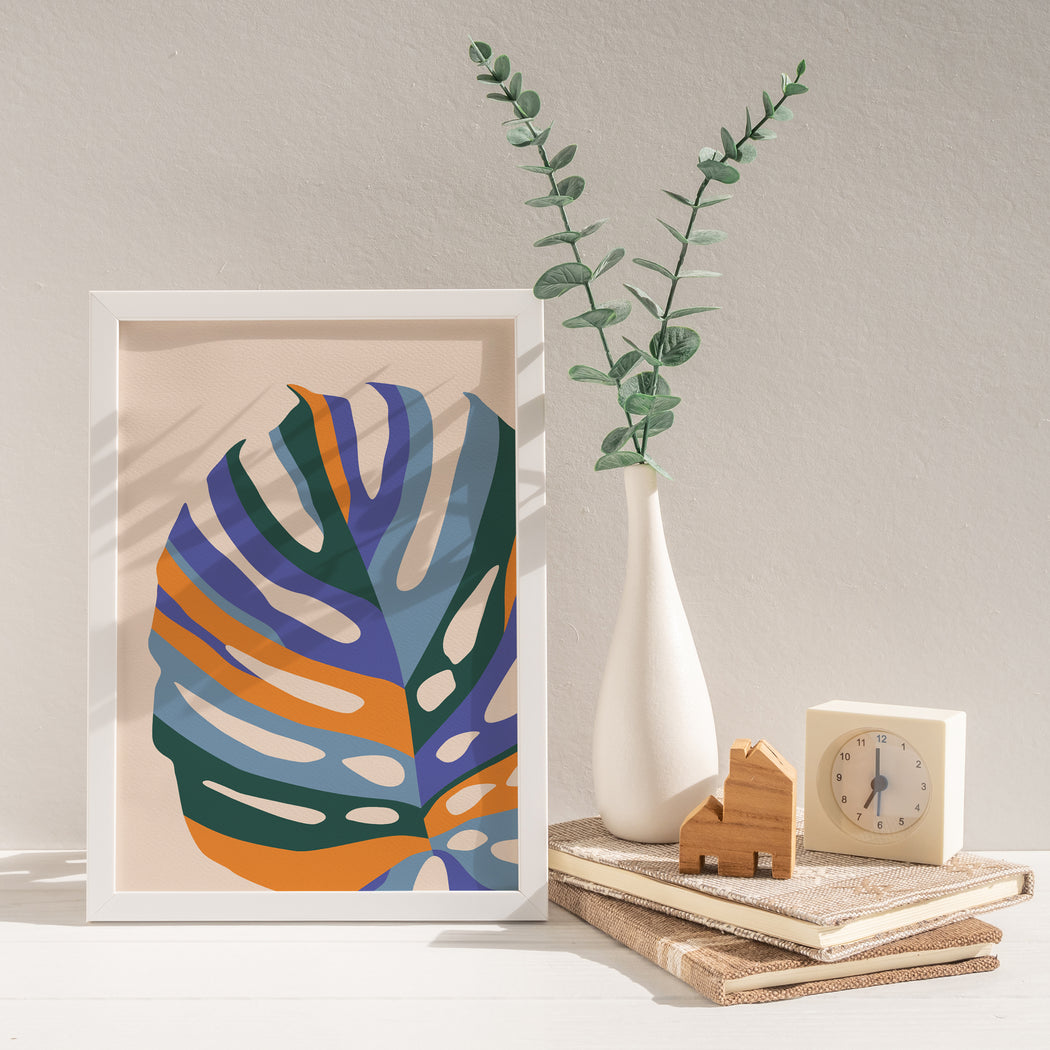 Colorful Monstera Art Poster