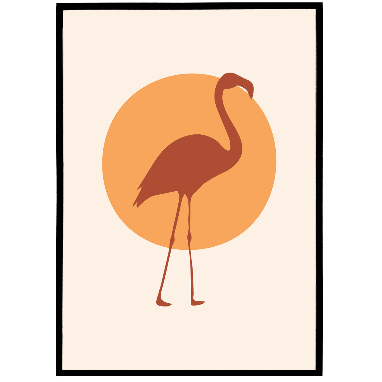 Boho Illustration Print 12 - Flamingo