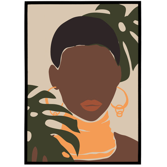 Minimalist Plant Lady Poster - Bohemian Decor