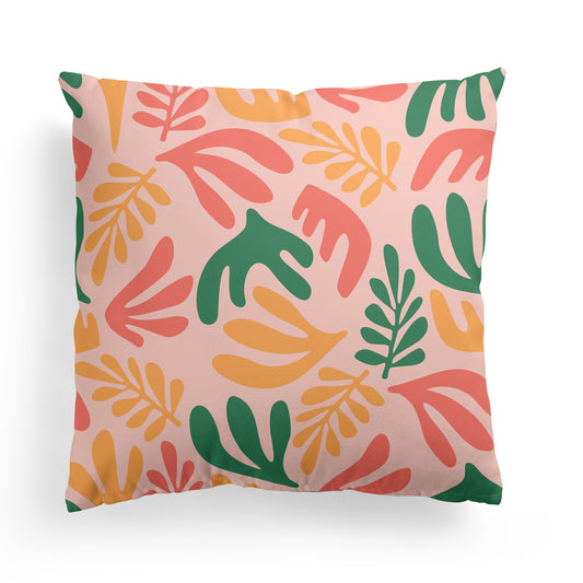 Pink Leaves Pillow