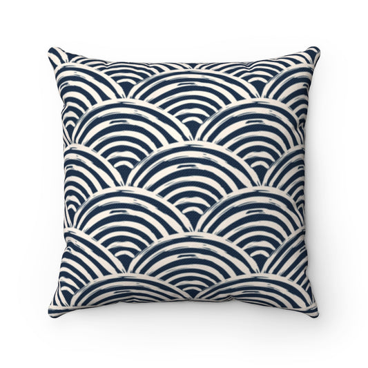 Blue Wavy Pillow