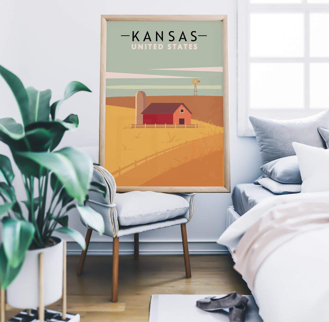 Kansas Retro Poster
