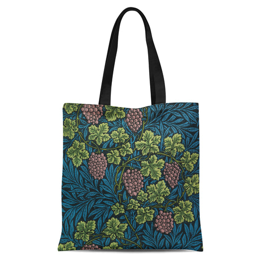 Dark Tote Bag with floral pattern