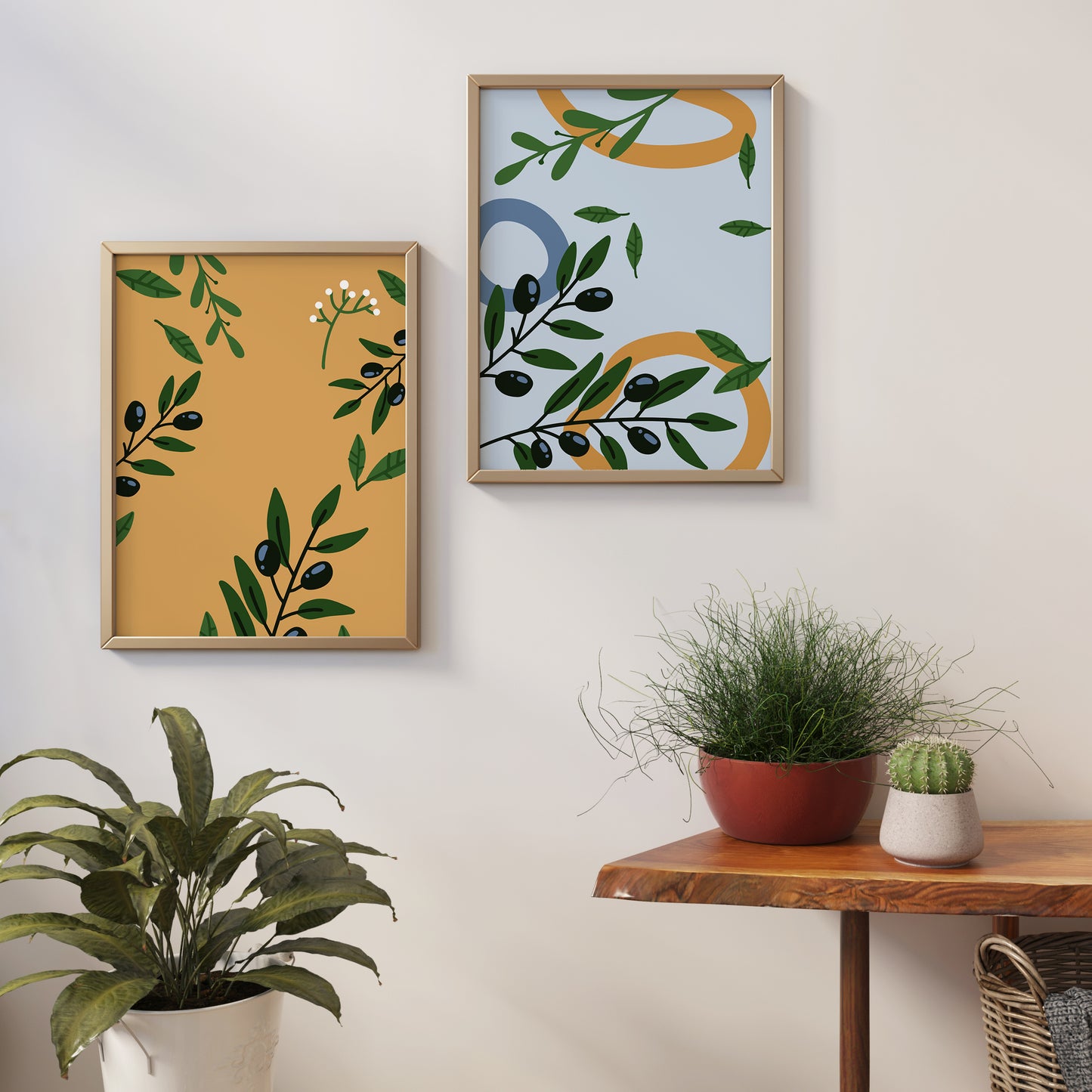 Set of 2 Olive Branches Art Prints