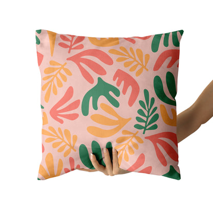 Pink Leaves Pillow