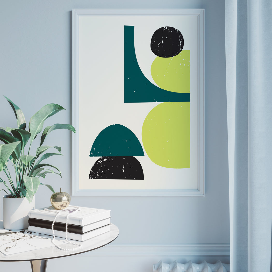 Chartreuse Green Abstract Print