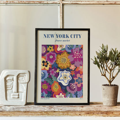 New York Flower Market Poster