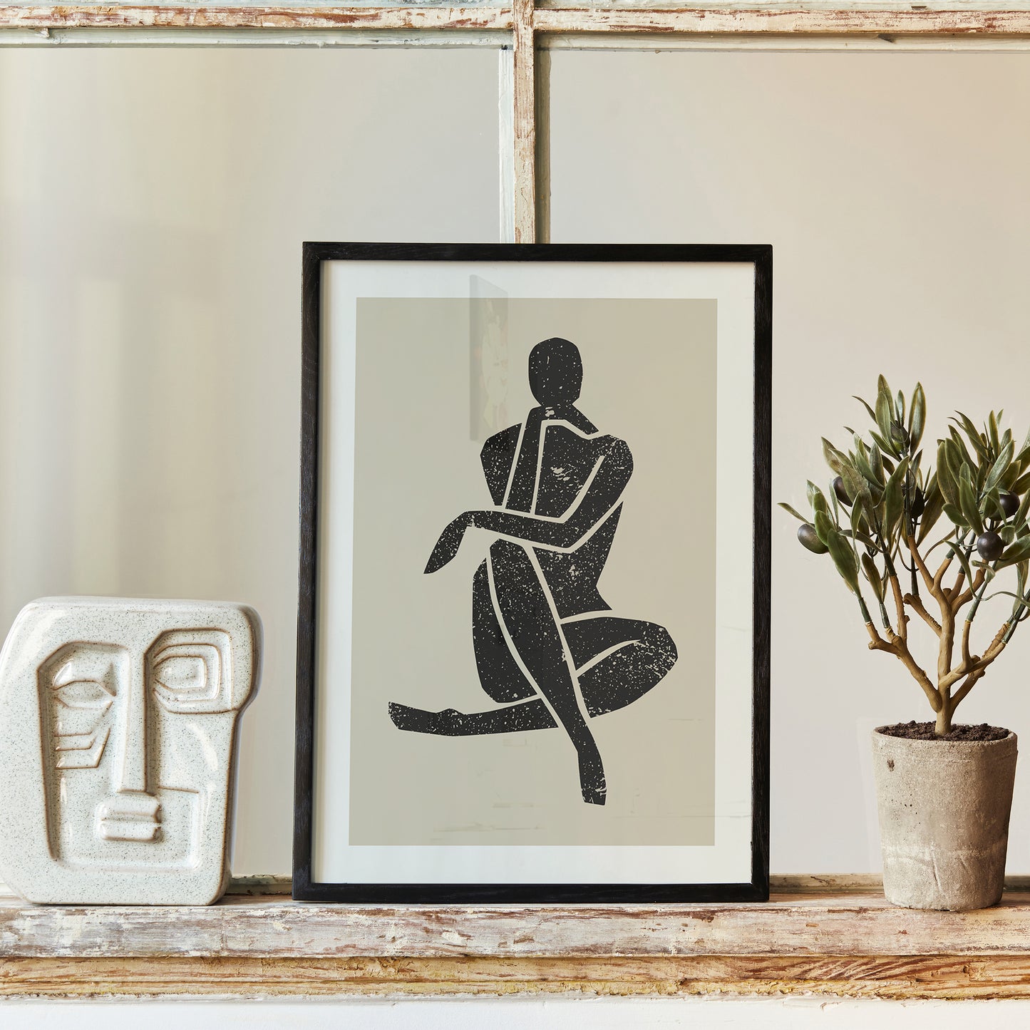 Sitting Woman Retro Poster