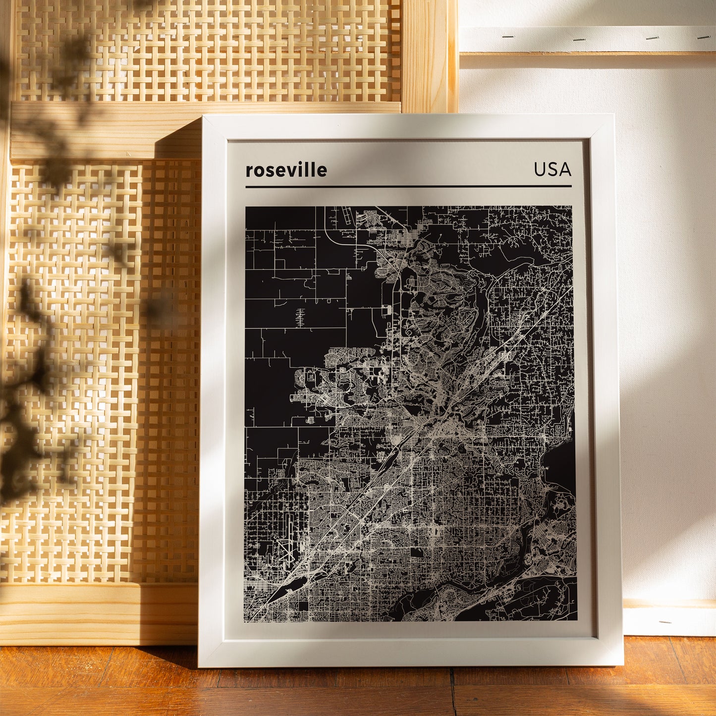 Roseville USA City Map Poster