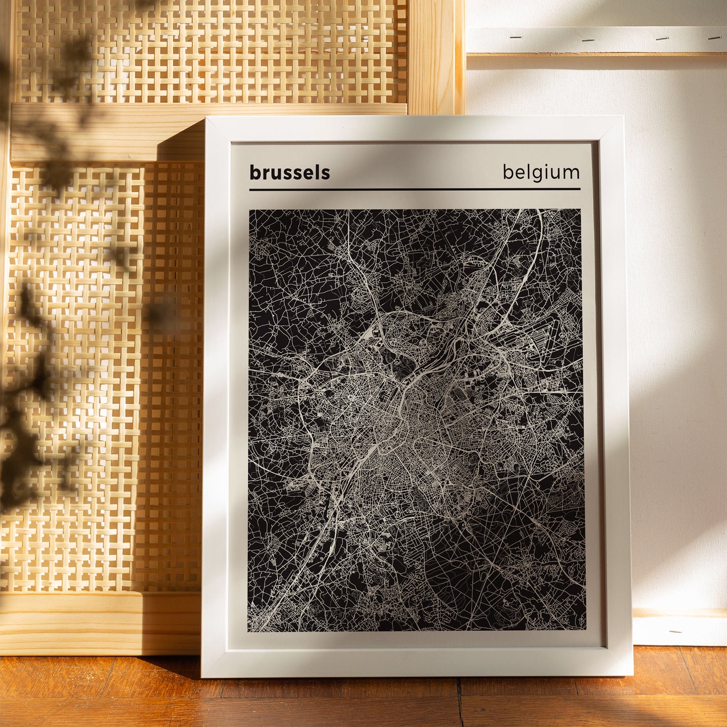 Brussels - Belgium | Black and White City Map
