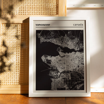 Vancouver, Canada - Map Poster Print