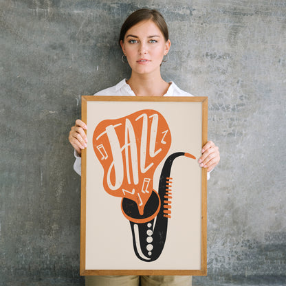 Saxophone Jazz Illustration - Poster Print