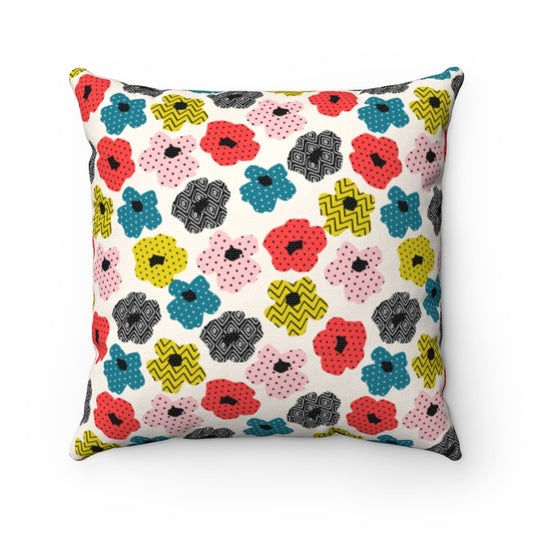 Retro 60s Floral Pillow