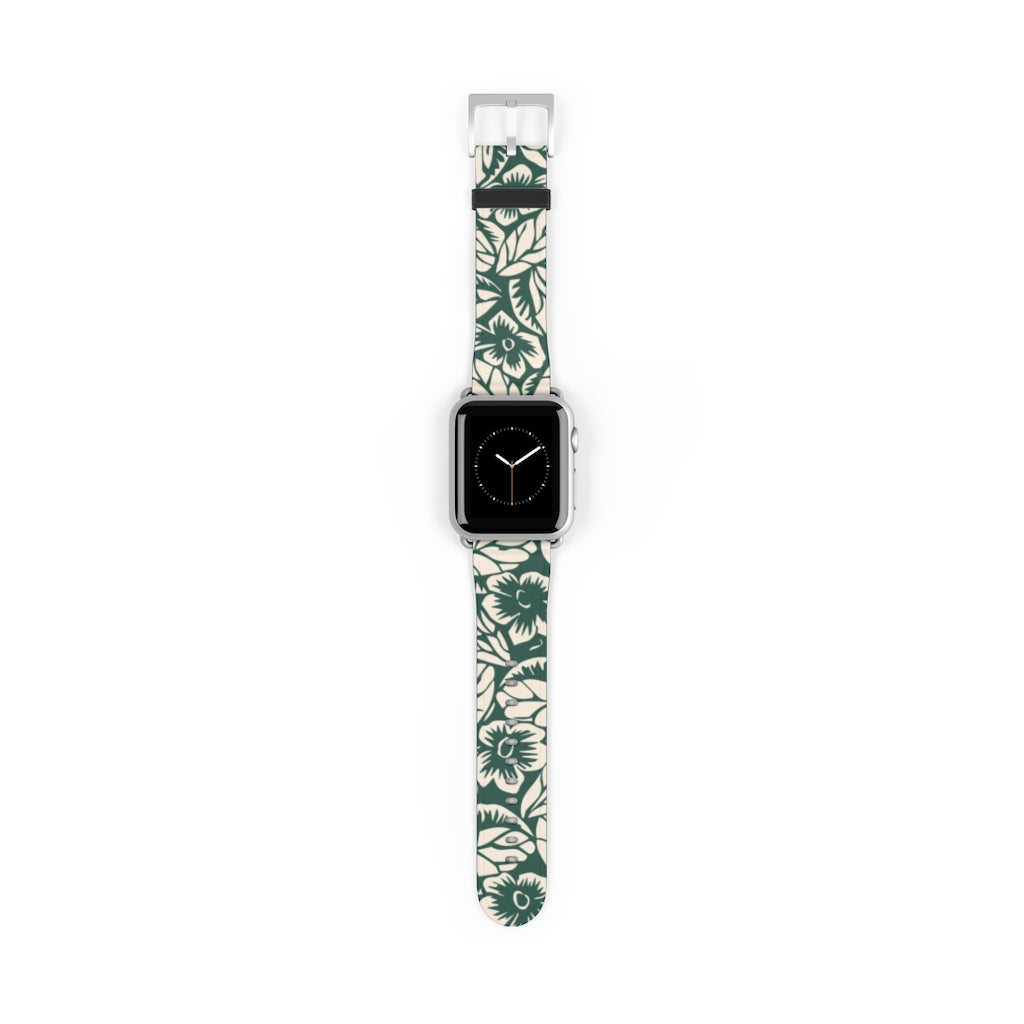 Green Floral Apple Watch Band