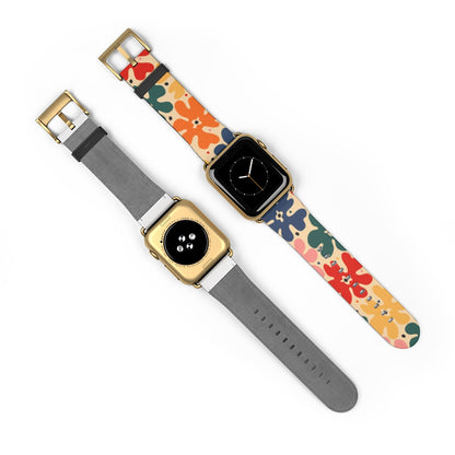 Watch Band with Retro Flowers
