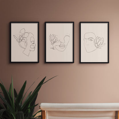 Set of 3 Line Art Posters