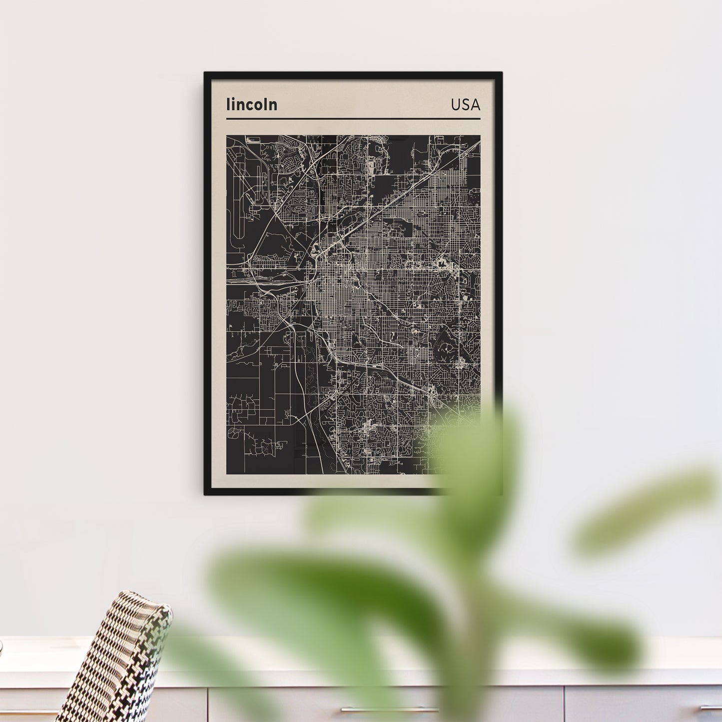 Lincoln, USA Map Poster