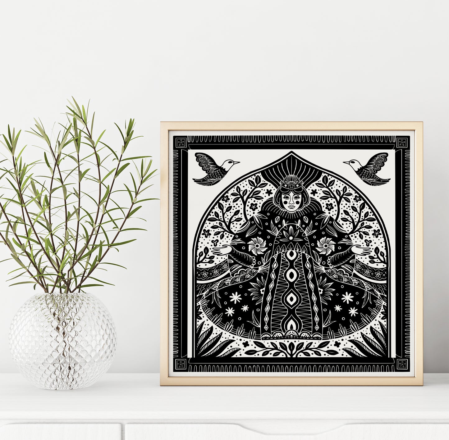 Folk Scandinavian Zentangle Poster