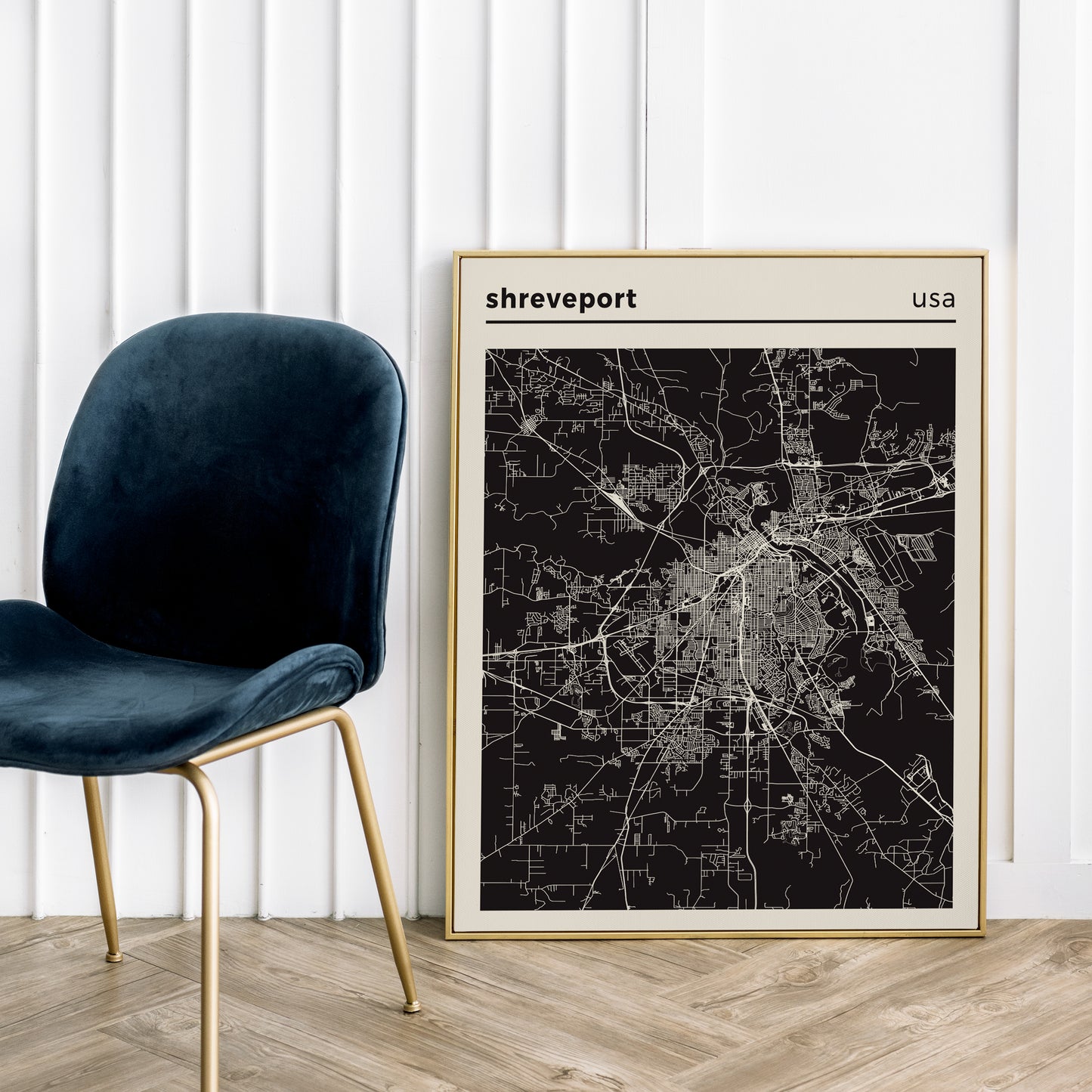 Shreveport USA - City Map Poster