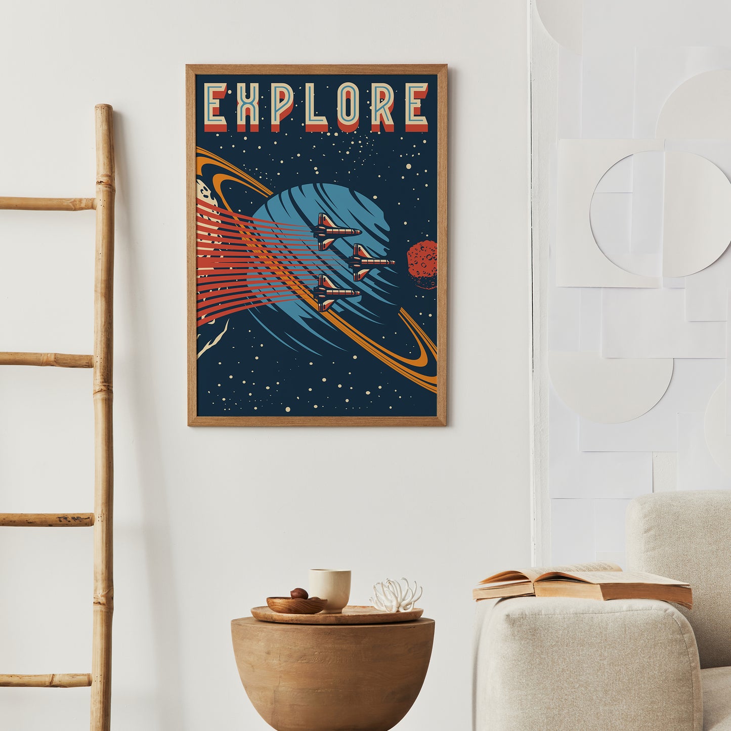 EXPLORE - Retro Space Travel Poster