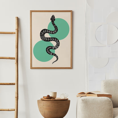 Folk Snake Illustration Print