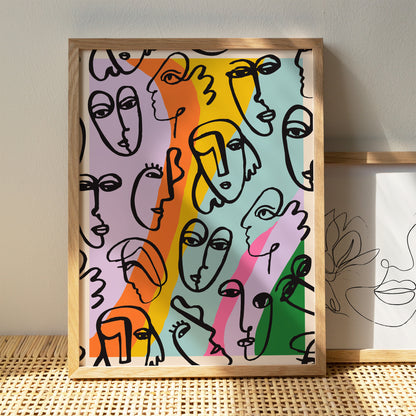 Hommage à Picasso Line Art Poster