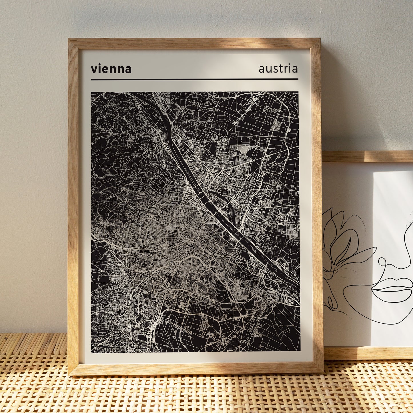 Vienna, Austria - Map Poster Print