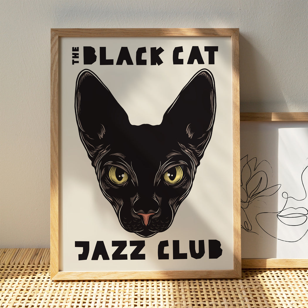 Vintage Jazz Poster - The Black Cat Jazz Club