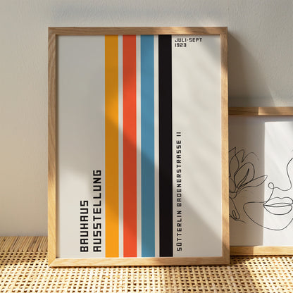 Bauhaus Stripes Poster - geometric wall art