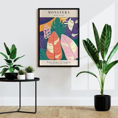 Colorful Monstera Art Print