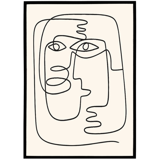 Line Art Picasso Poster