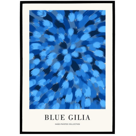 Blue Gilia Flower Abstract Poster