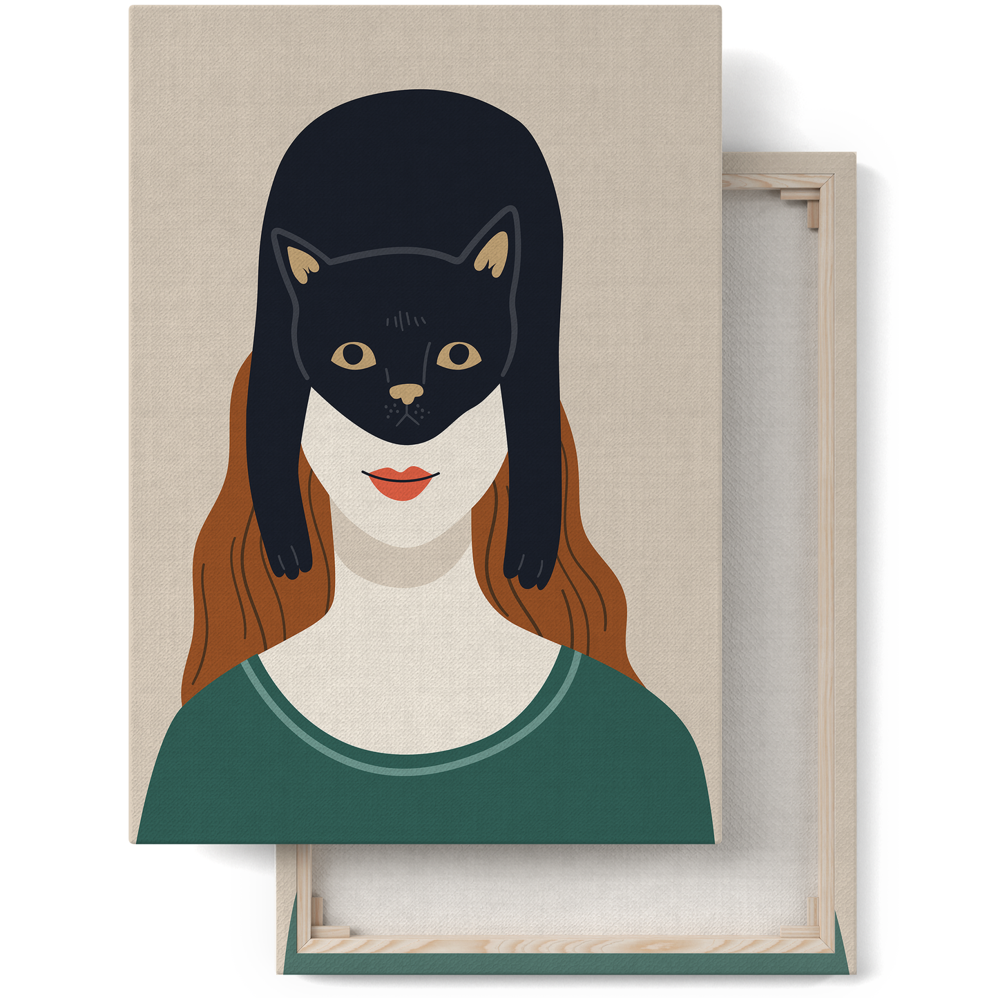 Cat Lady Funny Illustration Canvas Print
