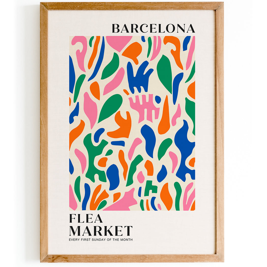 Barcelona Flea Market Poster