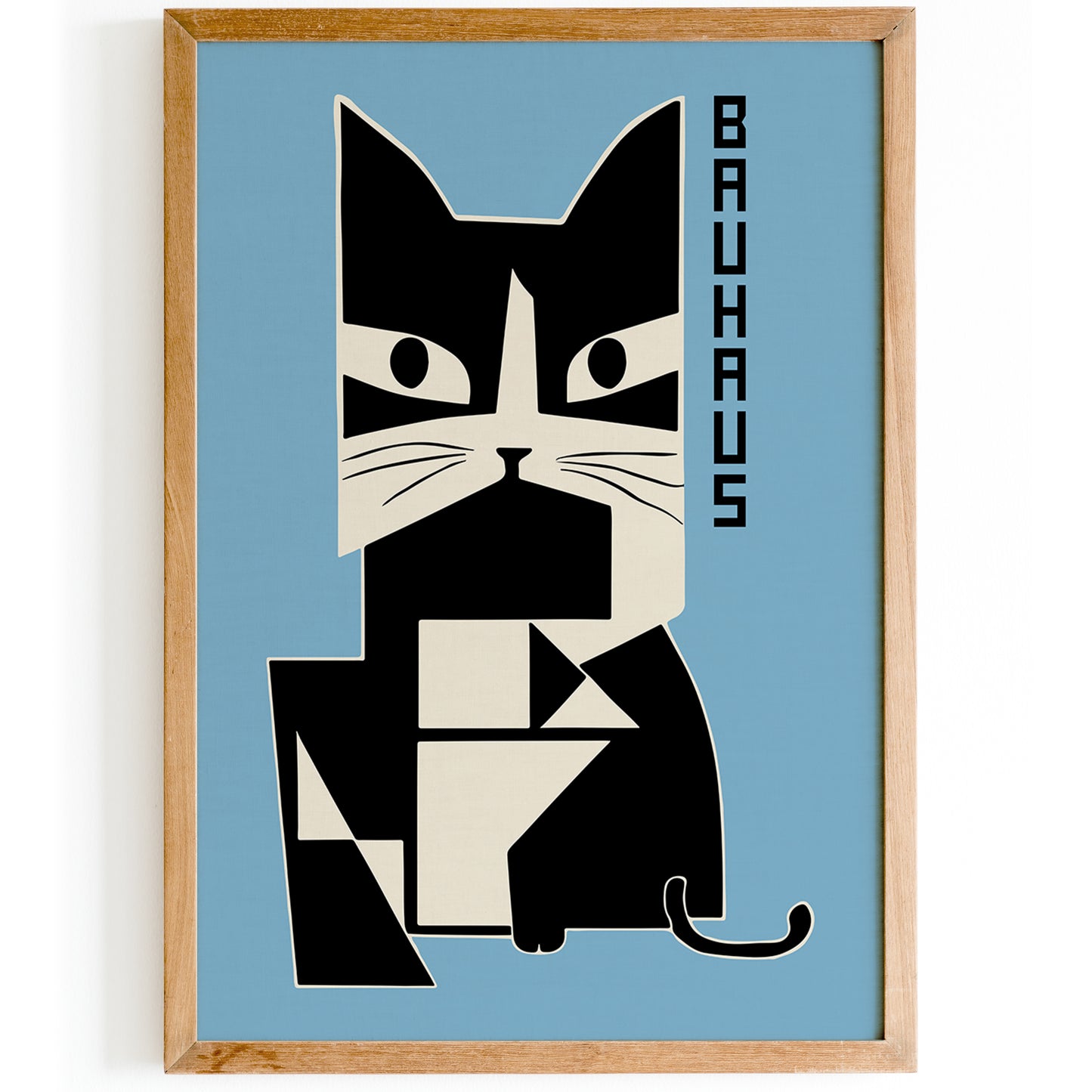 Bauhaus Cat Blue Poster