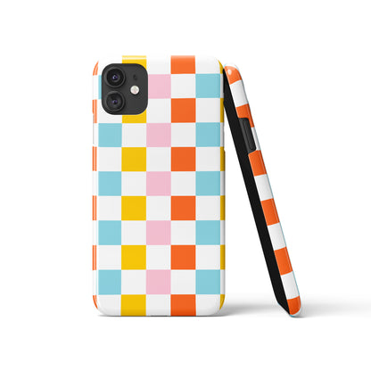 Colorful Checkboard Retro iPhone Case