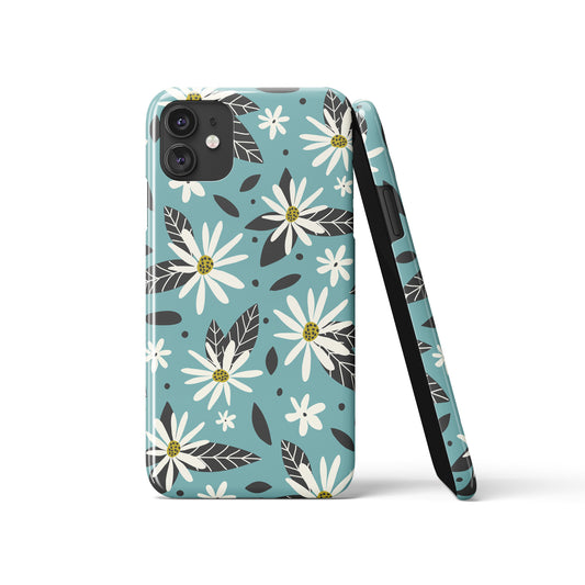 Blue Floral Modern iPhone Case