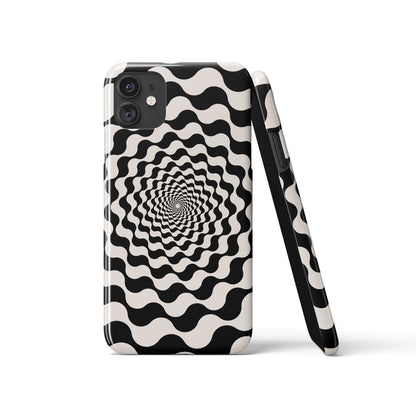 Retro Swirl Black and Almond Cream iPhone Case