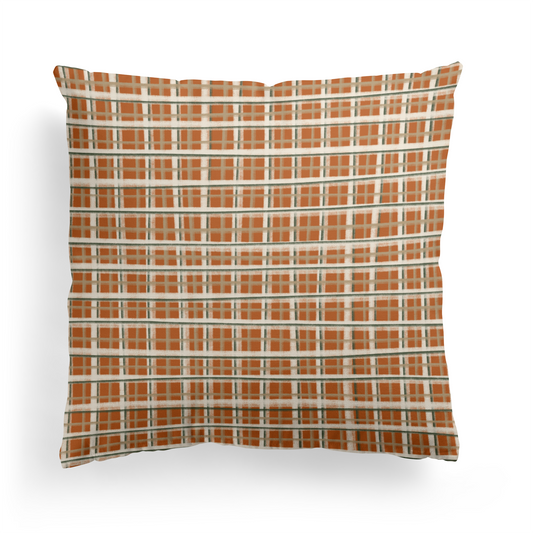 Retro Checkered Pattern Throw Pillow