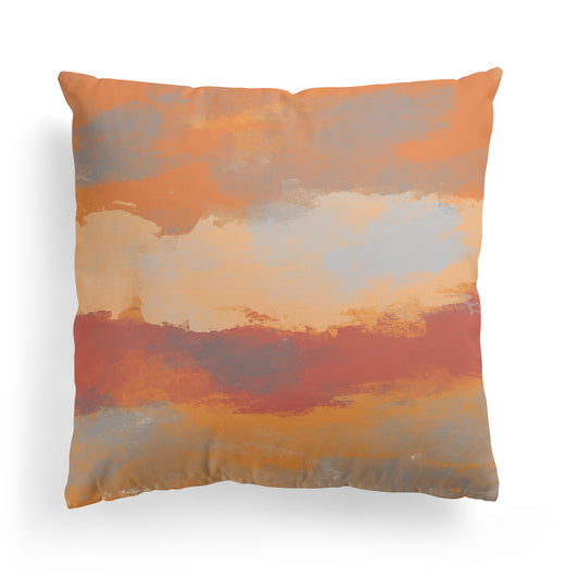 Paintbrush Abstract Sunrise Throw Pillow