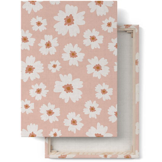 Pink Retro Floral Canvas Print