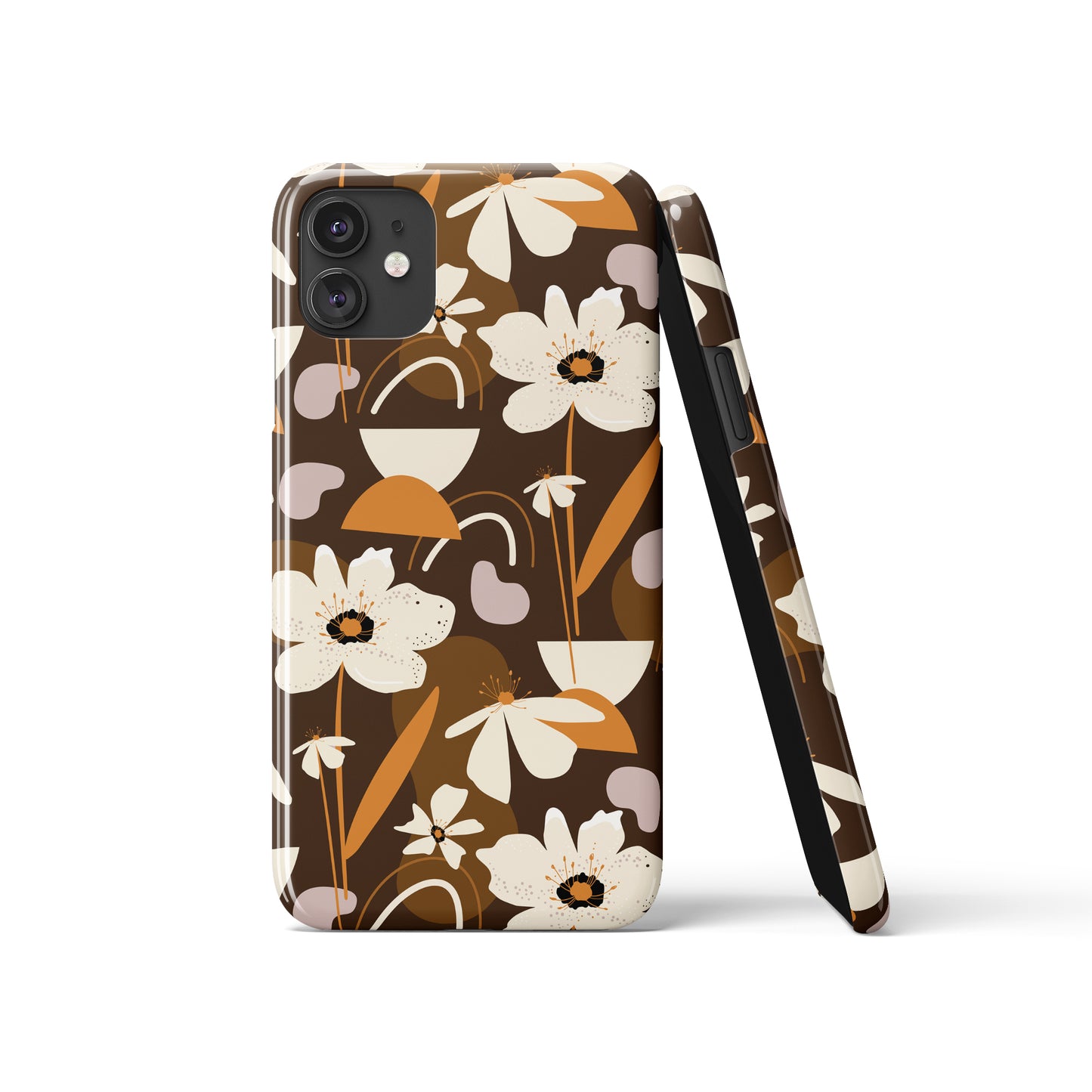 Brown Floral Retro iPhone Case
