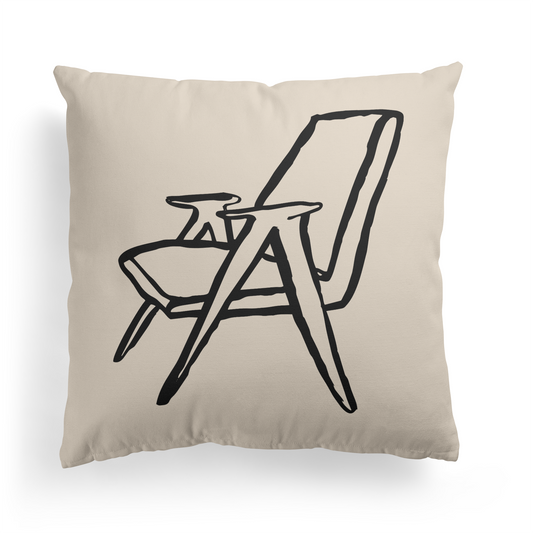 Retro Chair Danish Design Throw Pillow