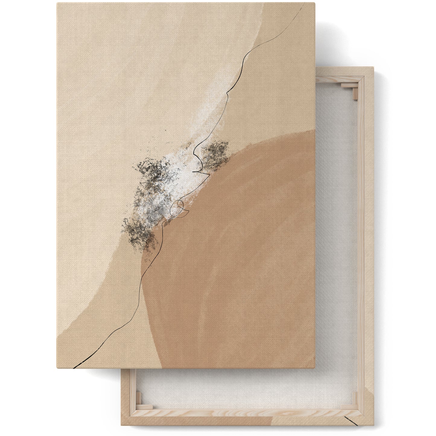 Painted Beige Boho Abstract Canvas Print
