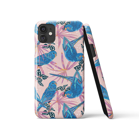 Tropical Blue Parrots iPhone Case